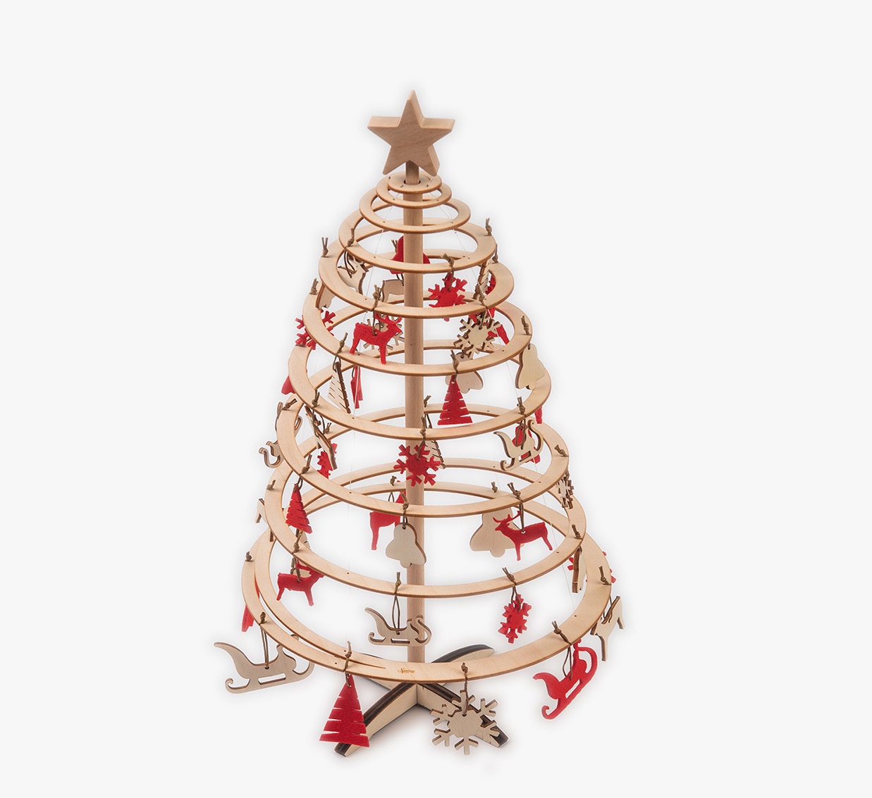 Holz-Weihnachtsbaum-Set Spira Mini inclusive Decoration, Wohnaccessoires, Wohnen